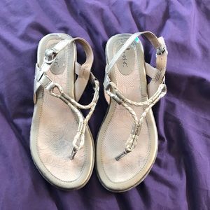 Gold Greek wrap sandals